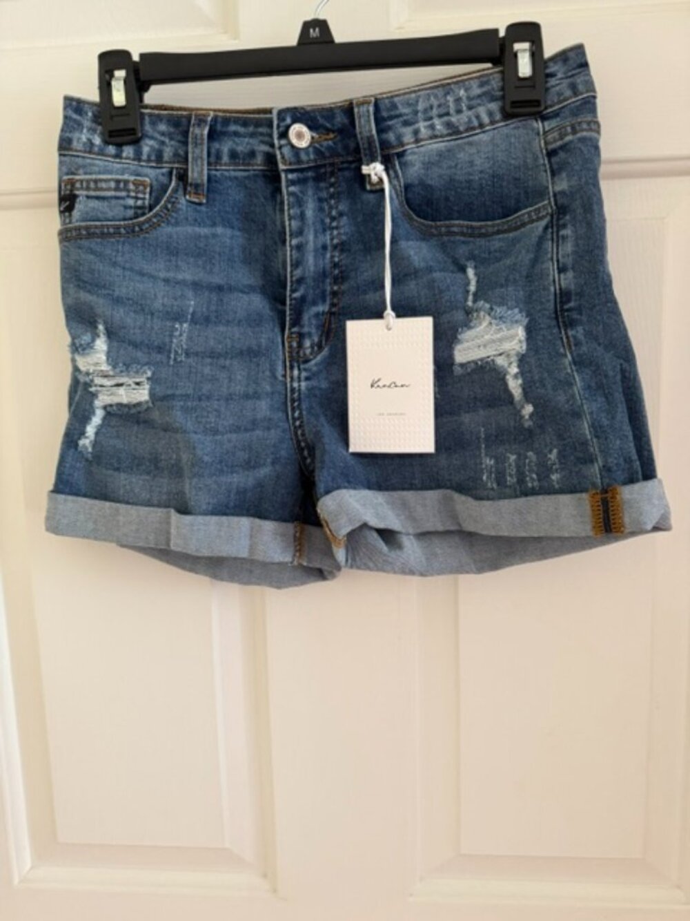 NWT KanCan High-Rise Distressed Denim Shorts Sz W7/27